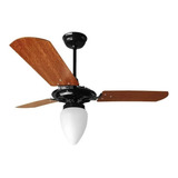 Ventilador De Teto Ventex Rico Preto Com 3 Pás Cor Mogno De Mdf, 1.1 m De Diâmetro 127 v